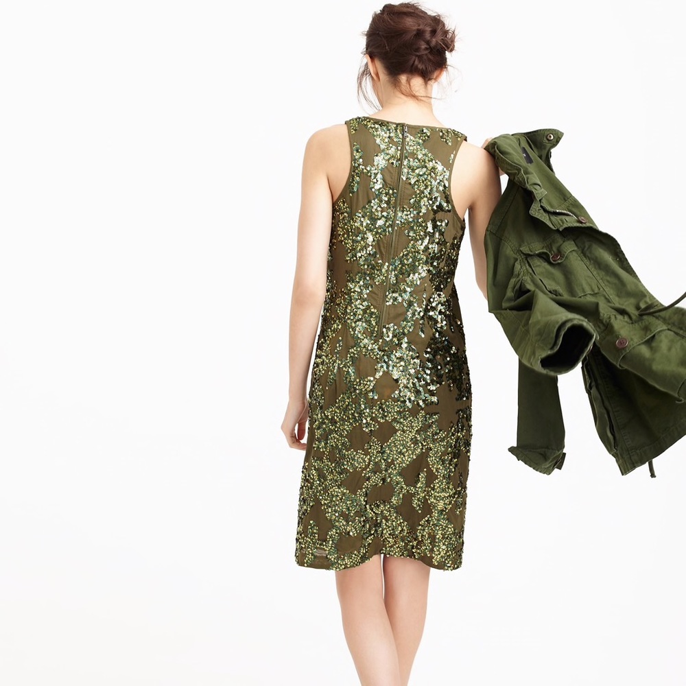 J Crew Iridescent Sequined Shift Dress